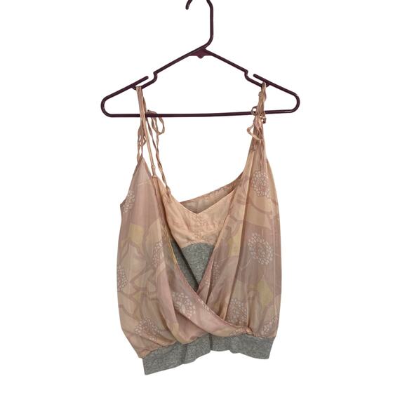 Marc Jacobs Silk Strappy Tank Top Blouse Women’s 6 Small Pink Gray NEW - Picture 1 of 8